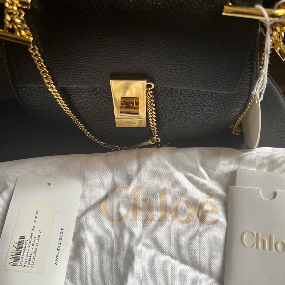 Chloe mini drew bag in black with gold hardware - Picture 12 of 16